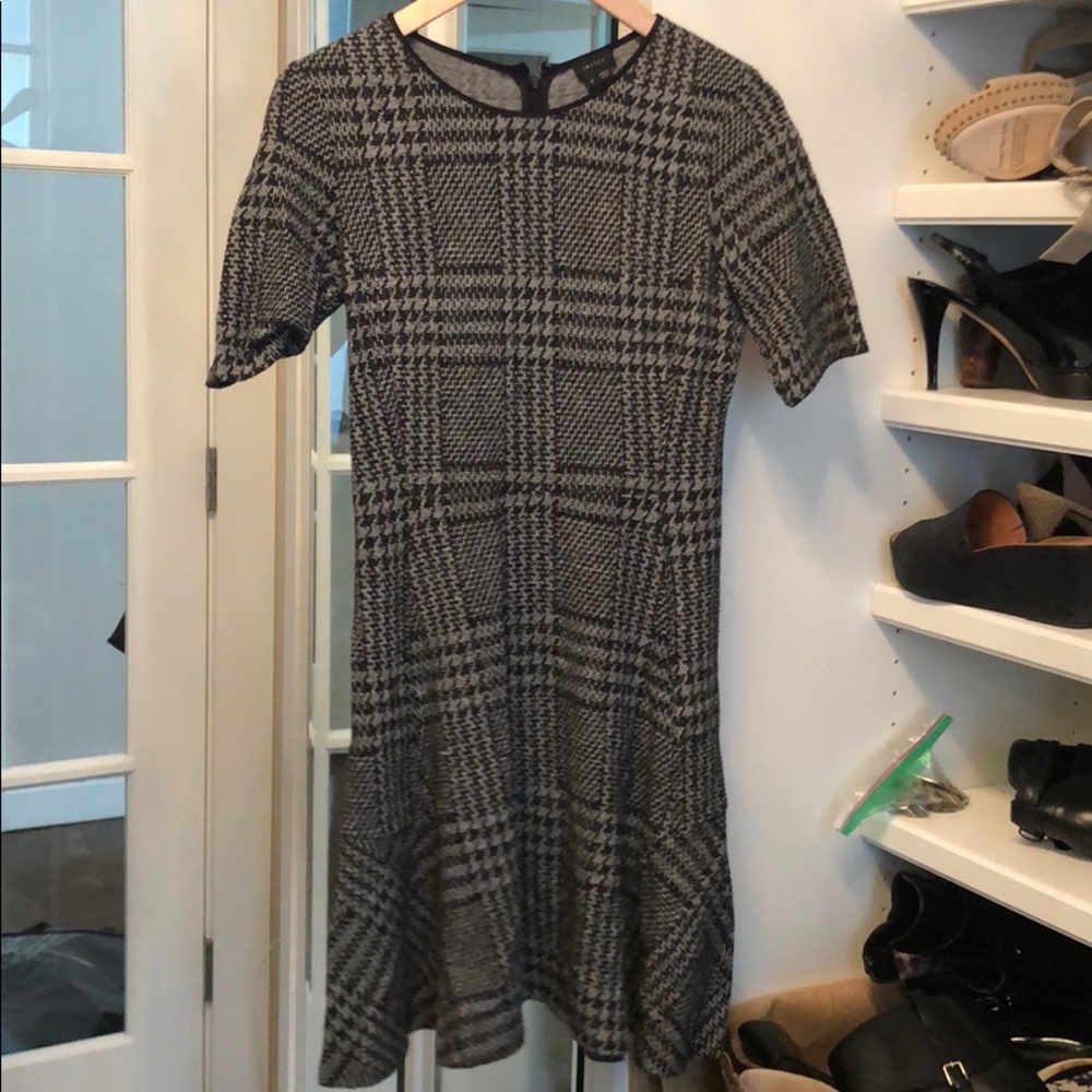 Theory plaid grey dress